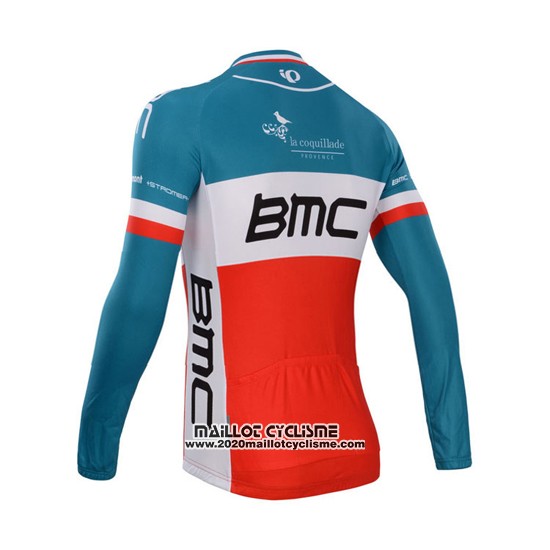 2014 Maillot Ciclismo BMC Champion Italie Bleu et Orange Manches Longues et Cuissard